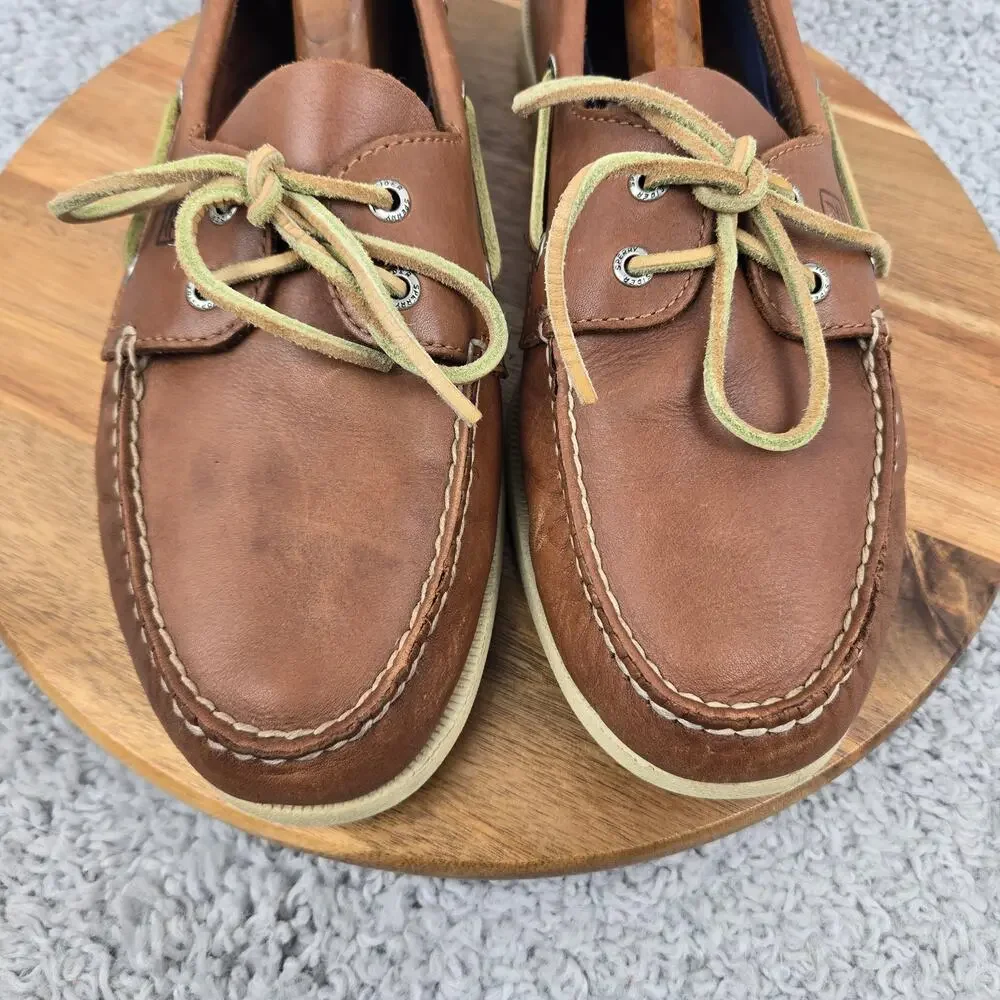 Sperry Top Sider Men 12M Authentic Original 2-Eye Brown Leather Casual Boat Shoe